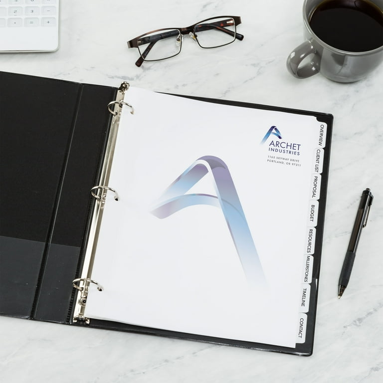 Avery 8-Tab Print-On Binder Dividers, Page Write Ready