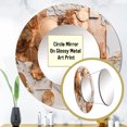 thumbnail image 3 of Designart "Geometric Elegance Gold and White I" Modern Geometric Gold Large Round Mirror - Round Bedroom Mirror Wall Decor - Modern Round Printed Mirror - 23" x 23", 3 of 6