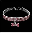 thumbnail image 2 of Collier pour Animaux, Élastique, Strass, Strass, pour Petits Chiens - Rose, P, 2 of 7