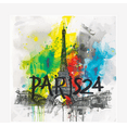 thumbnail image 2 of Colorful Eiffel Tower Adult White Crew Neck Short Sleeve Tee-Medium, 2 of 4