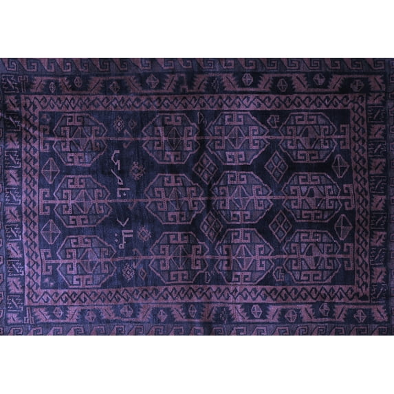 Ahgly Company Indoor Rectangle Persian Blue Traditional Area Rugs, 4' x 6'