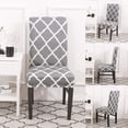 thumbnail image 4 of Stretch Dining Chair Covers, Geometric Print Dining Chair Slipcovers, Removable Washable Spandex Furniture Seat Protector for Kitchen Hotel Table Banquet (4 Per Set, Gray), 4 of 7