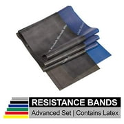 TheraBand Resistance Band Set, Professional Latex Elastic Bands for Upper & Lower Body & Core Exercise, Physical Therapy, Lower Pilates, At-Home Workouts, and Rehab, 5 Foot, Blue & Black, Advanced