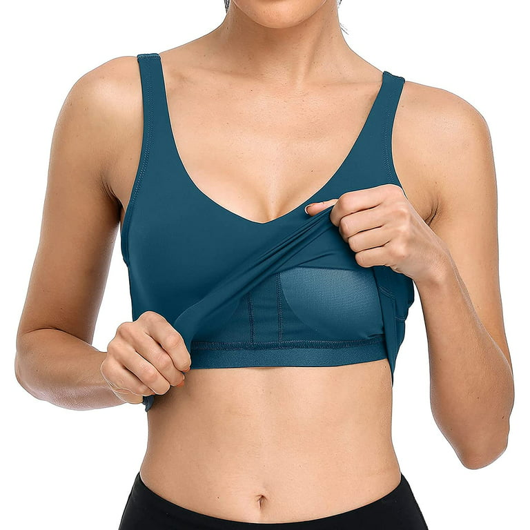 Women's V Neck Cropped Athletic Tank Top Racerback Quick Dry