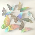 thumbnail image 5 of SUNYOK 72Pcs 3D Butterfly Wall Decor, Butterfly Wall Stickers 6 Styles 3 Sizes, Removable Butterfly Cake Decorations for Party, Birthday, Wedding, Shiny Rainbow Silver, 5 of 9