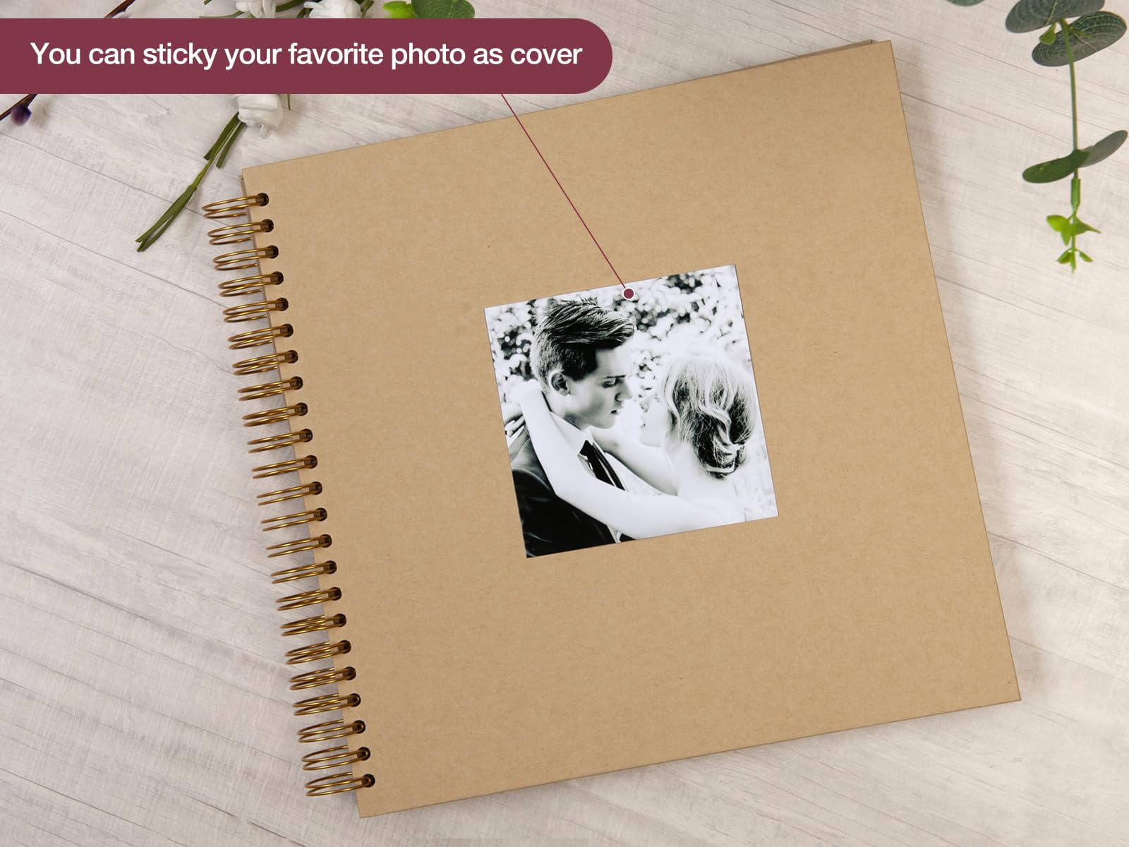 Lanola DIY Scrapbook Album Hardcover Kraft Paper Scrap Book Photo Albums Memory Book for Wedding and Anniversary Family