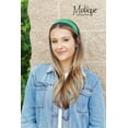 thumbnail image 2 of Motique Accessories 2 inch Wide Leather like Headband Solid Hair Band - Kelly Green, 2 of 4