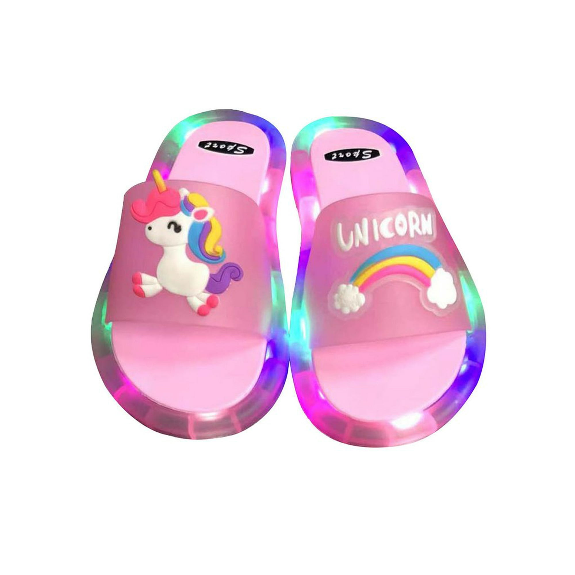 Girls unicorn flip flops deals