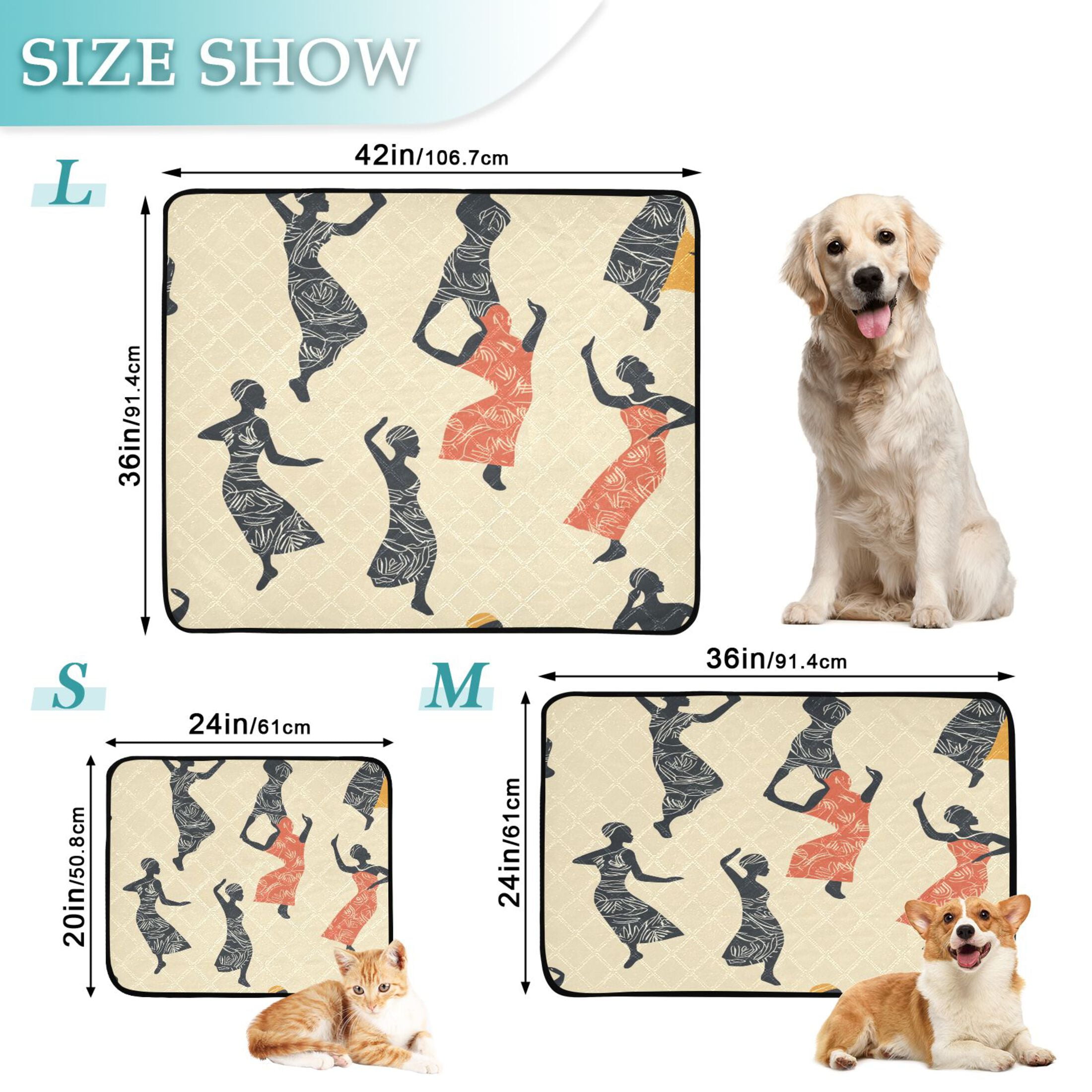 Washable Pet Pee Pads with Super Absorbent Reusable Training Pads for Dogs & Cats Dancing Woman