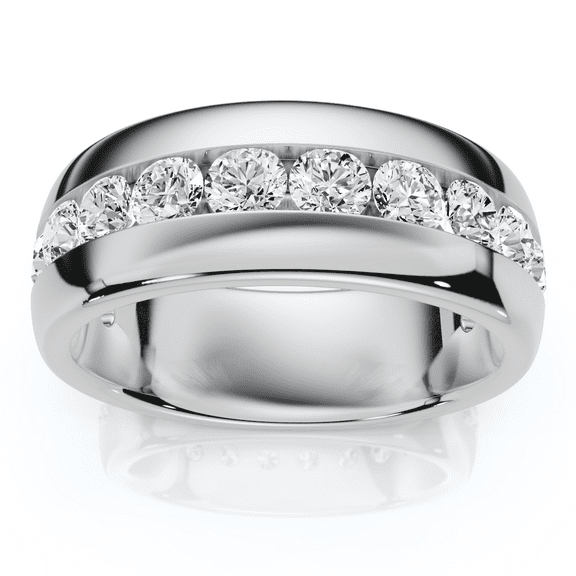 Pompeii 1 1/2Ct Men's Diamond Wedding Anniversary Ring 10k Gold Channel Set Lab Grown