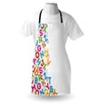 thumbnail image 3 of Colorful Apron Alphabet Background Design with Letter Icons Words Literature Textured Fun Print, Unisex Kitchen Bib Apron with Adjustable Neck for Cooking Baking Gardening, Multicolor, by Ambesonne, 3 of 3
