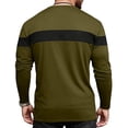 thumbnail image 5 of Men's New Casual Street Exercise Crewneck Long Sleeve Shirt, Spring Fall Sporty Style Top for Daily Wear,Army Green,L, 5 of 5