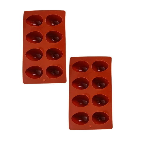 Silicone Egg Molds - 8-Cavity Egg Shaped Baking Pan for Chocolate, Candy, Soap & Cake Decorating - Easter Egg Tray for Peanut Butter, Muffins & DIY Crafts