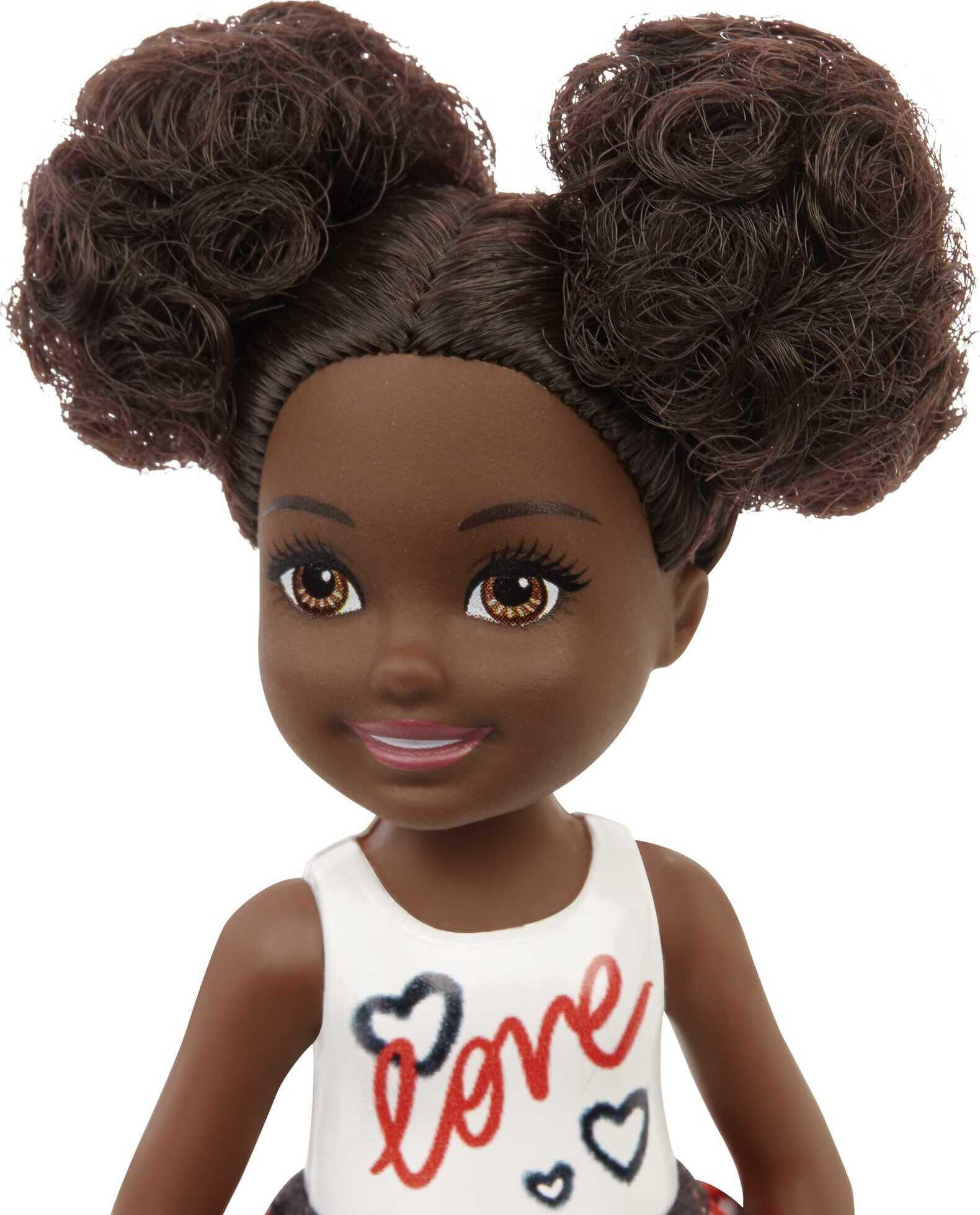 Barbie Chelsea Small Doll with Black Hair in Afro Puffs Wearing Removable Skirt & Silvery Shoes - image 2 of 6