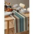 thumbnail image 3 of Table Runner Dresser Scarf 13 x 70 Inch Stripes Texture Modern Art Blue Brown Line Table Runners Non-Slip Heat Resistant Kitchen Dining Table Decor for Indoor Outdoor Home Party Decoration, 3 of 7