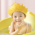 thumbnail image 3 of Crown Soft Plastic Shampoo Hat Waterproof Shower Hat Protection Crown Bath Visor for Toddlers Yellow, 3 of 9