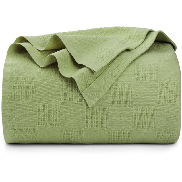 Ropa de cama Blanket Utopia, 100% algodón, tamaño queen, color verde salvia