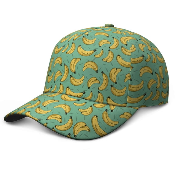 Adjustable Hat Banana Cute Tropical Yellow Fruit Pattern Print Design Aesthetic Illustration Painting Banana Lover Kawaii Cartoon Funny Sweet Baseball Cap