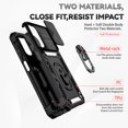 thumbnail image 6 of Decase for Samsung Galaxy A55,Rugged Case with Slide Camera Lens Protector [Military Grade Drop Protection] Built-in 360° Magnetic Rotation Ring Kickstand Dual-layer Shockproof Phone Case,Black, 6 of 9