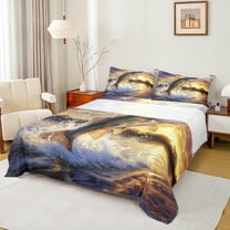 Manfei Pike Fish Twin Sheet Sets,Ocean Animal Sealife Twin Fitted Sheet,Marine Life Flat Sheet For Kids,Microfiber Bedroom Decor,3pcs