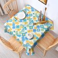 thumbnail image 2 of Square Tablecloth 52x52 Inch – Waterproof Polyester Printed Table Cover, Wrinkle Resistant & Washable for Kitchen Dining Picnic Party Decor, Single-v4-15, White, 2 of 6