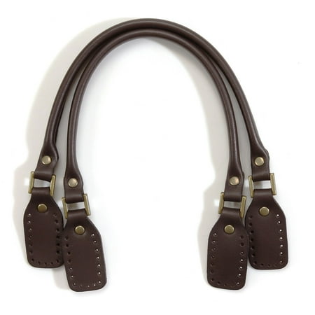 byhands 100% Genuine Leather Purse Handles & Bag Strap, Brown, 14.4&quot; (22-3601) - 0