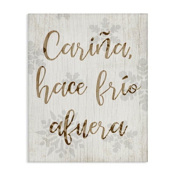 Stupell Industries Cariña Hace Frio Afuera Holiday Painting Wrapped Canvas Art Print Wall Art, 16 x 20