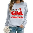 thumbnail image 5 of VBARHMQRT Chandail à Capuchon Vert Femmes Dames Noël Mode Père Noël Imprimé Lettre Manches Longues Col Rond Chandail à Capuchon, 5 of 5