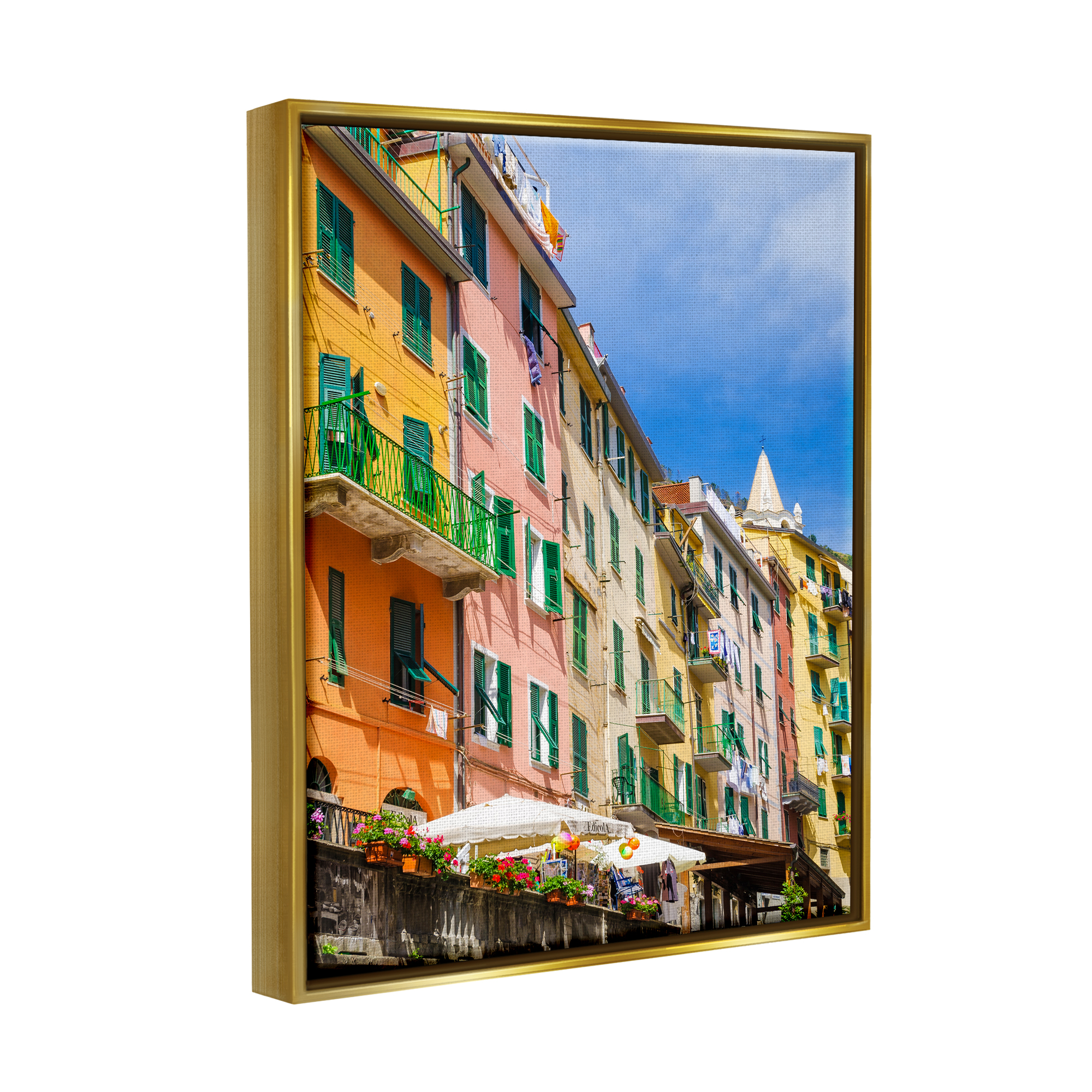 Stupell Urban Neighborhood Architecture Buildings Town & City Photography Gold Floater Framed Art Print Wall Art