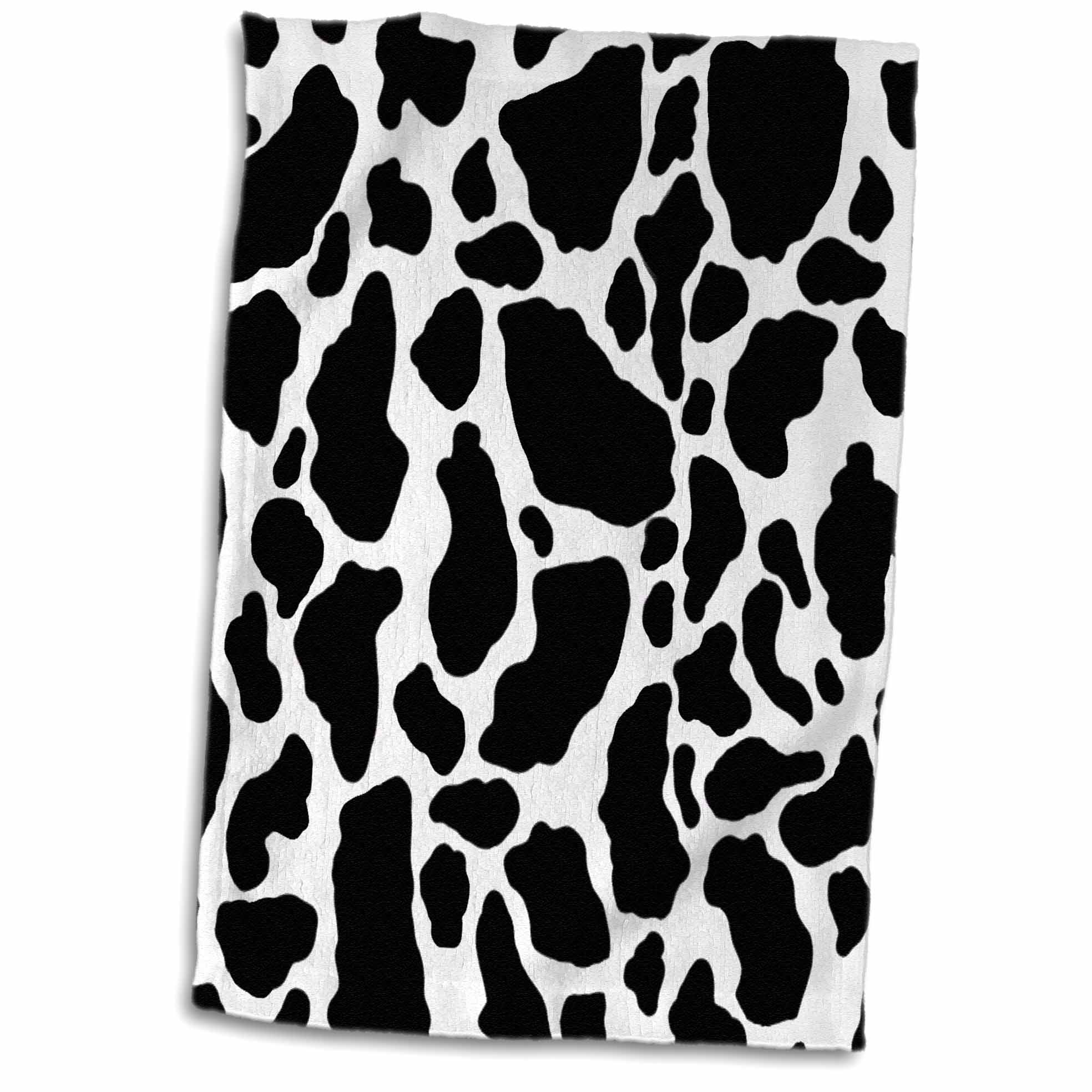 3dRose Black and White Cow Print - Towel, 15 by 22-inch