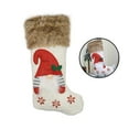 thumbnail image 2 of HUUXIW Christmas Stocking Knitted Socks Santa Claus Candy Bag Xmas Tree Ornament Home Decoration, Red, 1pc, 2 of 8