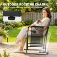 thumbnail image 4 of Outsunny 3 Piece Patio Furniture Rocking Bistro Set with Side Pocket, Grey, 4 of 10