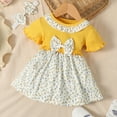 thumbnail image 4 of Vedolay Young Girl Dresses Girls Casual Dress Cotton Short Sleeve Swan Embroidered,Yellow 9-12 Months, 4 of 5