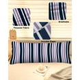 thumbnail image 2 of Navy Blue Purple Striped Body Pillow Cover 20 x 60 Inch Decorative Pillow Cover Modern Minimalist Ombre Lines Lumbar Pillowcase Seasonal Rectangle Cushion Case for Couch Sofa Bed Living Room, 2 of 7
