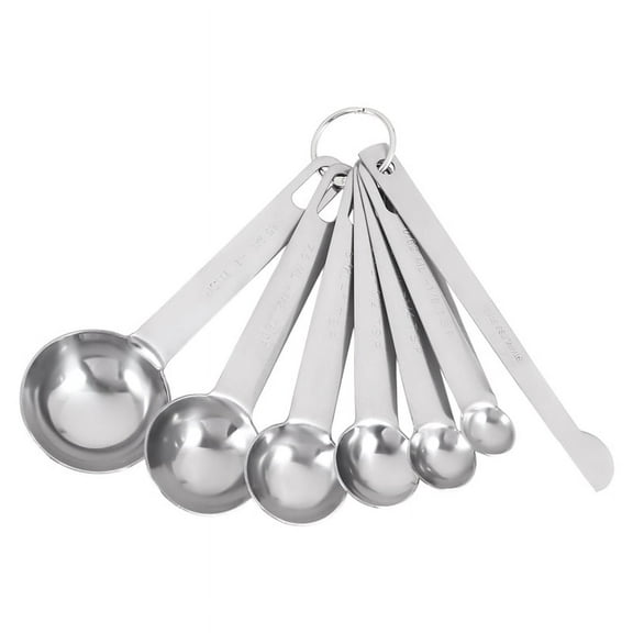 Stainless Steel Measuring Spoons Cups Set, Small Tablespoon, Teaspoons, Set 6 with Bonus C4662
