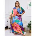 thumbnail image 2 of House Dresses for Older Women Plus Szie Caftan Loungewear Lightweight Resort Outfits Boho Print Turkish Kaftan Loungewear Beach Maxi Dress Batwing Sleeve Soft Night Gown, 2 of 9