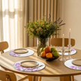 thumbnail image 3 of Round Placemats Purple Flower Floral 15 inch Set of 4 Table Mats for Dining Table Butterfly Branch Leaves Heat Resistant Non-Slip Kitchen & Home Decorative Place Mat Set, 3 of 8