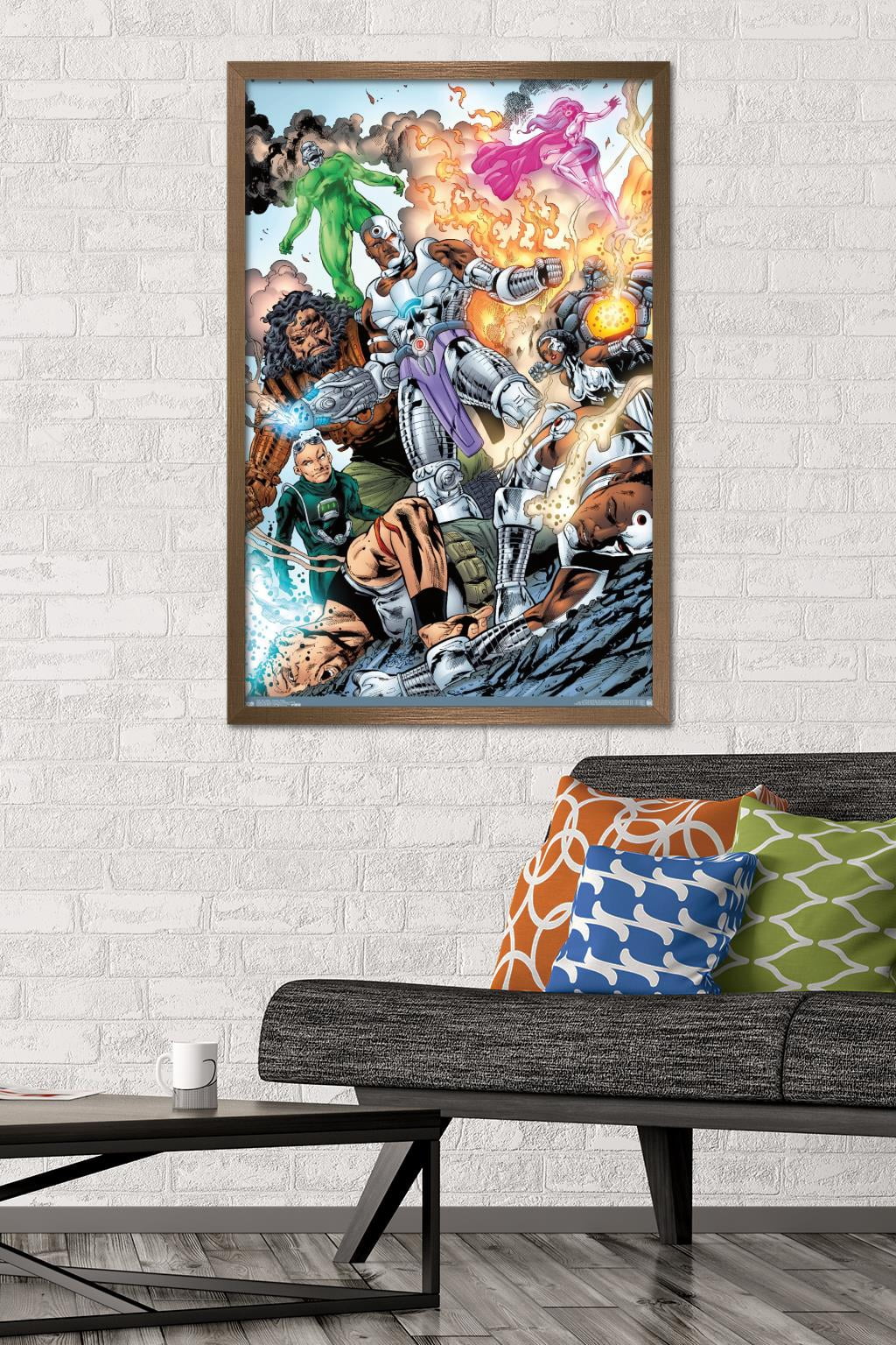 DC Comics - Cyborg - Group Wall Poster, 22.375" x 34", Framed