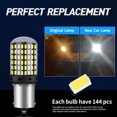 thumbnail image 4 of 2 bombillas LED para coche 1156 BA15S P21W BAU15S PY21W 1157 BAY15D 7443, 144SMD, luz de señal de giro y marcha atrás CanBus, 4 of 5