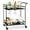 Black, variant on ZYPPP Outdoor Mobile Patio Bar Cart, Home Bar Serving Cart, BBQ Side Table w/ 2 Tier Storage, Wine Rack, Lockable Wheels - Black