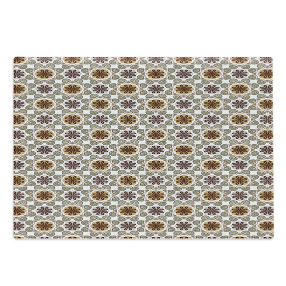 Traditional Cutting Board, Middle East Floral Boho Influences Oriental Lace Damask Illustration, Decorative Tempered Glass Cutting and Serving Board, Large Size, Multicolor, by Ambesonne