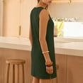 thumbnail image 4 of Tauxra Casual Dress for Women Sleeveless Round Neck Side Slit Solid Color - Soft Stretchy Fabric for Summer Daily Outfit, 4 of 6