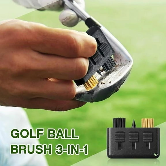 5 Counts 3 in 1 Retractable Multiple Use Golf Club Cleaner Tool Portable Golf Club Brush Cleaning Kit with Groove Sharpening Tool Pocket Size