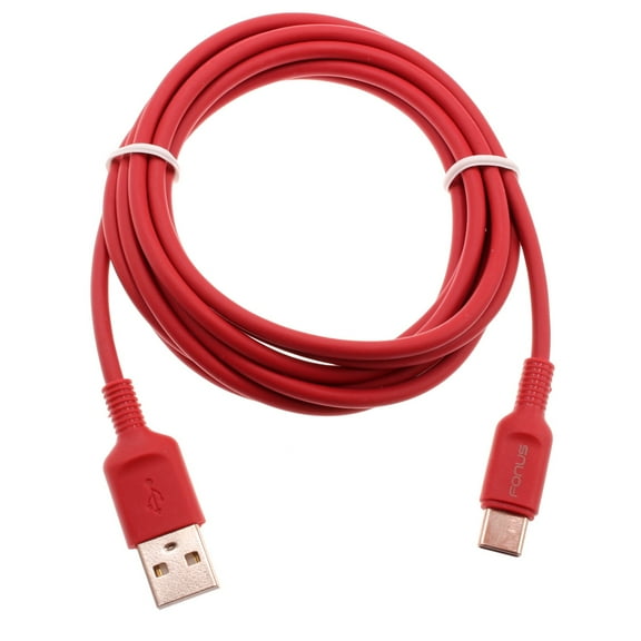 6ft USB-C Cable for Samsung Galaxy S23 FE Phone - Red Charger Cord Power Wire Type-C Fast Charge Sync for Samsung Galaxy S23 FE 6.4" (Fan Edition) Model