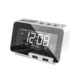 thumbnail image 1 of Reloj despertador de radio multifuncional Altavoz BT con retroiluminación LCD Pantalla Pantalla de t Meterk Blanco, 1 of 7