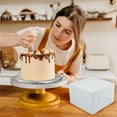 thumbnail image 3 of 10x10x5 1/2 White Cake Box + 10" Silver Round Drum 1/2", 3 of 7
