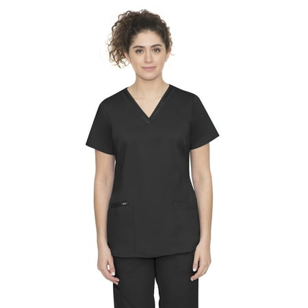 

healing hands Scrubs Top 3 Pocket V-Neck 2278 Jasmin Womens Scrub Top Purple Label Scrubs for Women Black S