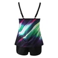 thumbnail image 5 of EGNMCR Womens Swimsuits Plus Size Fashion Summer Strappy Casual Printed Tankini Bathing Suits Swimwear Beachwear Two Piece Set Summer Sale, 5 of 7
