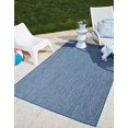 thumbnail image 2 of Unique Loom Solid Collection Casual Transitional Indoor and Outdoor Flatweave Area Rug, 7' x 10', Navy Blue/Light Blue, 2 of 10