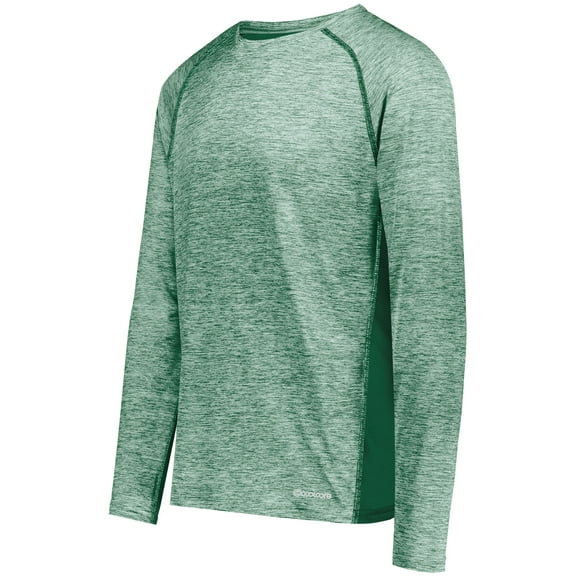 Holloway Sportswear M Boys Electrify Coolcore® Long Sleeve Tee Dark Green Heather 222670